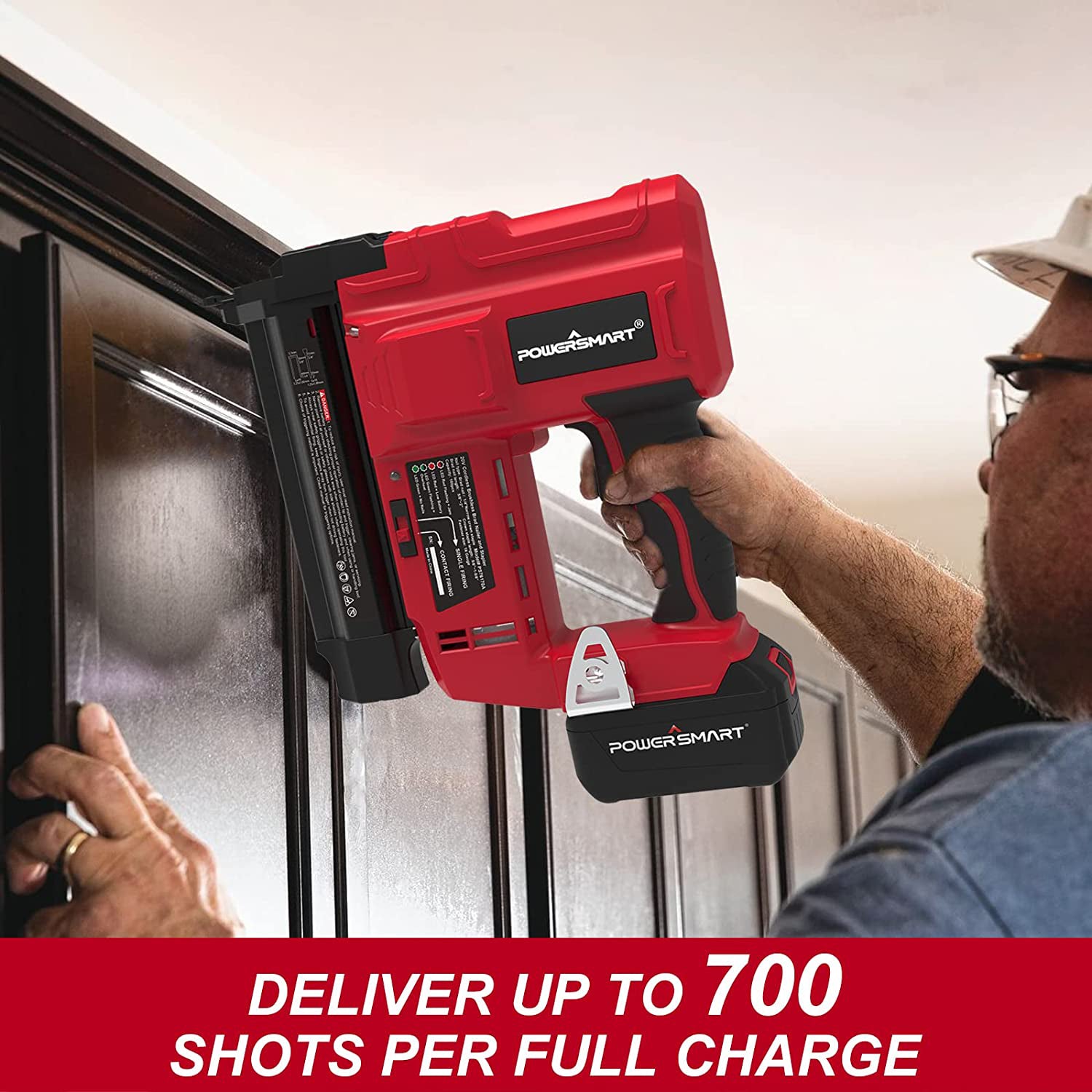 20V 18'' Gauge Cordless Nail Gun with 4.0Ah Lithium-Ion Battery and  Charger PS76170A